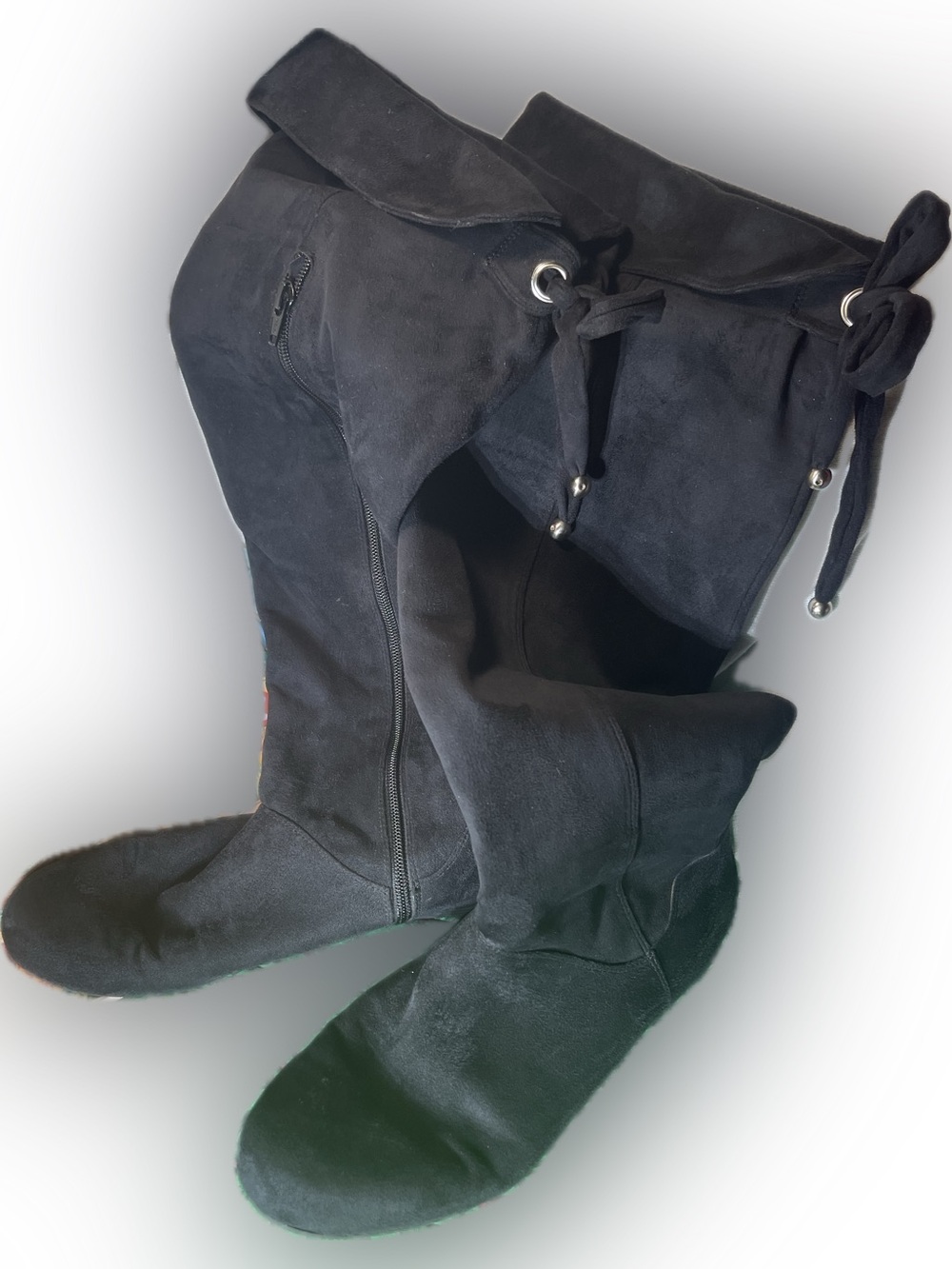 Fergalicious by Fergie Sassy Over-the-Knee Flat Black Boots Size 10M